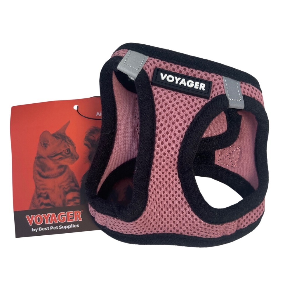 Voyager Step-In Air Mesh Pet Harness Pink Black XXXS Reflective 207-PKB NEW